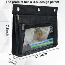 Load image into Gallery viewer, YoeeJob 2 Pack Expandable Pencil Pouches for 3 Ring Binders, Black