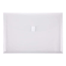 Load image into Gallery viewer, YoeeJob Plastic Poly Envelopes Legal Size Side Loading Clear Document Folders with Hook & Loop Closure,White