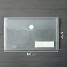 Load image into Gallery viewer, YoeeJob A5 Plastic Clear Envelopes Folder with Hook & Loop Closure 6x10" Invoice Receipt Cash Organization with Label Pocket
