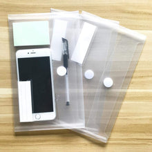 Load image into Gallery viewer, YoeeJob A5 Plastic Clear Envelopes Folder with Hook & Loop Closure 6x10" Invoice Receipt Cash Organization with Label Pocket