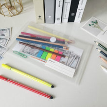 Load image into Gallery viewer, YoeeJob A5 Plastic Clear Envelopes Folder with Hook & Loop Closure 6x10" Invoice Receipt Cash Organization with Label Pocket