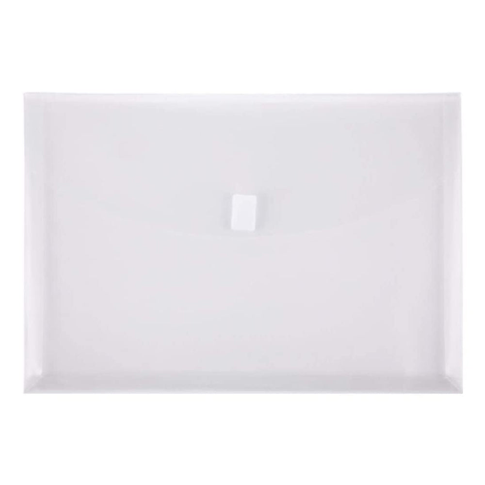 YoeeJob Plastic Poly Envelopes Legal Size Side Loading Clear Document Folders with Hook & Loop Closure,White