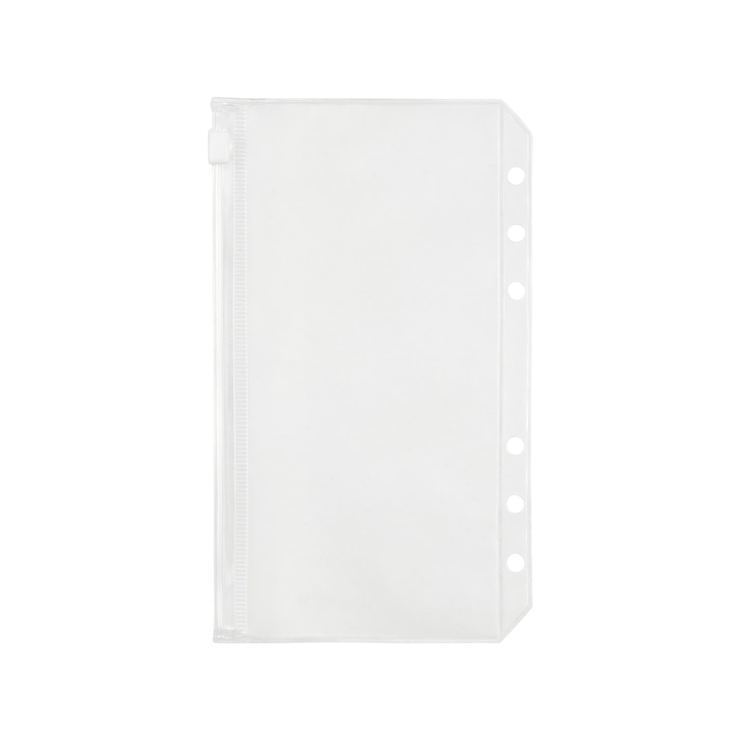 6 Holes A6 Clear Zipper Binder Pocket Envelopes for Budgeting（1 PCS)