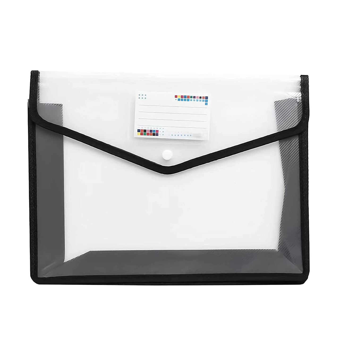 YoeeJob Plastic File Folders Legal Size Expandable Document Folder with Snap Button Closure, Black
