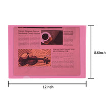 Load image into Gallery viewer, L-Type Clear Plastic  Document Folders for Protection and Storage（1 PCS, Red)
