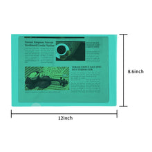 Load image into Gallery viewer, L-Type Clear Plastic  Document Folders for Protection and Storage（1 PCS, Green)
