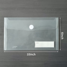 Load image into Gallery viewer, YoeeJob A5 Plastic Clear Envelopes Folder with Hook &amp; Loop Closure 6x10&quot; Invoice Receipt Cash Organization with Label Pocket
