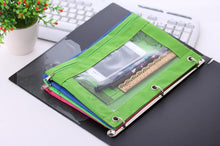 Load image into Gallery viewer, 3 Ring Binder Pencil Pouch with Zipper for School and Office（1 PCS, Green)
