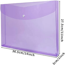 Load image into Gallery viewer, Plastic Envelopes with Snap Closure, Legal Size Expandable Organizition File Folder-Purple
