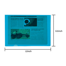 Load image into Gallery viewer, L-Type Clear Plastic  Document Folders for Protection and Storage（1 PCS, Blue)
