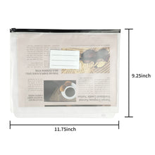 Load image into Gallery viewer, 3 Holes Clear Zipper Binder Pocket with Card Slots（1 PCS, white Zipper)
