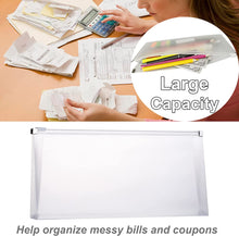 Load image into Gallery viewer, YoeeJob #10 Zipper Plastic Envelopes 5*10 White Color Envelopes Folder for Money Receipts Coupons Bills
