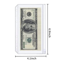 Load image into Gallery viewer, 6 Holes A6 Clear Zipper Binder Pocket Envelopes for Budgeting（1 PCS)
