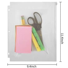Load image into Gallery viewer, 3 Holes Clear Zipper Binder Pocket（1 PCS)
