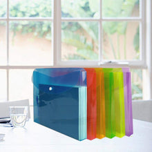 Load image into Gallery viewer, Plastic Envelopes with Snap Closure, Legal Size Expandable Organizition File Folder- Blue
